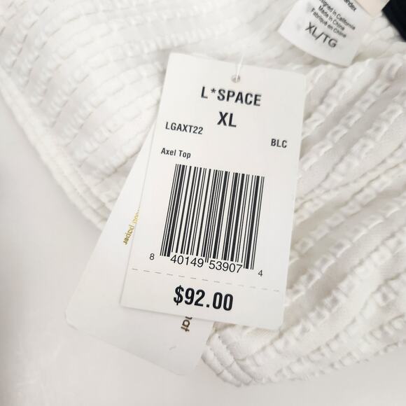 L*Space Axel Bikini Top in Black & Cream Size XL NWT One Shoulder - Picture 5 of 5